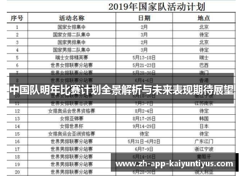 中国队明年比赛计划全景解析与未来表现期待展望